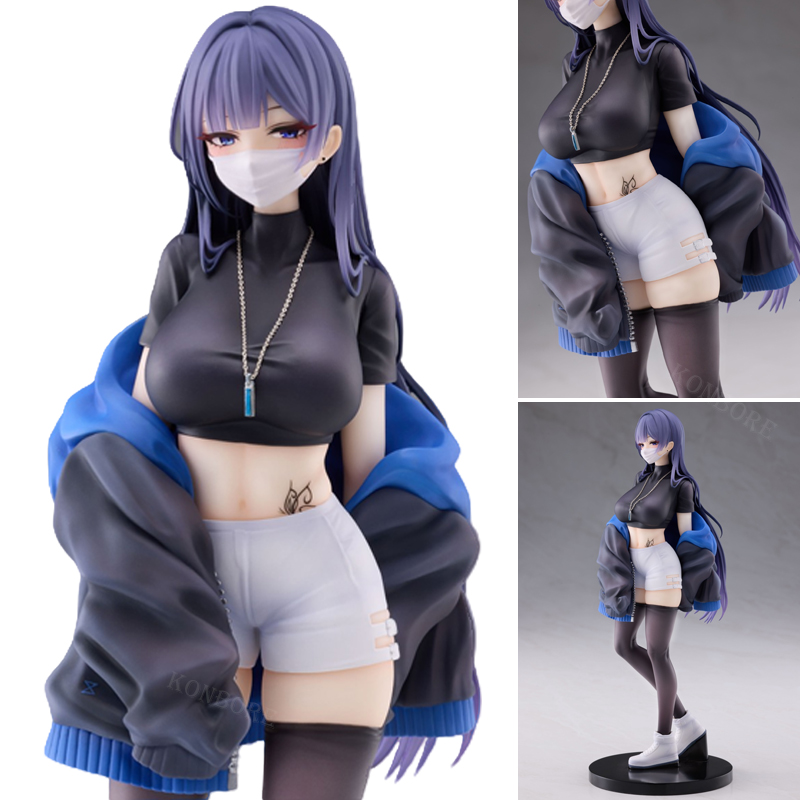Finger Toys 25cm Masked Girl Yuna illustration by Biya Anime Figure Guitar Sisters Action Figure Adult Sexy Girl Collectible Model Doll Toys-image-898095686