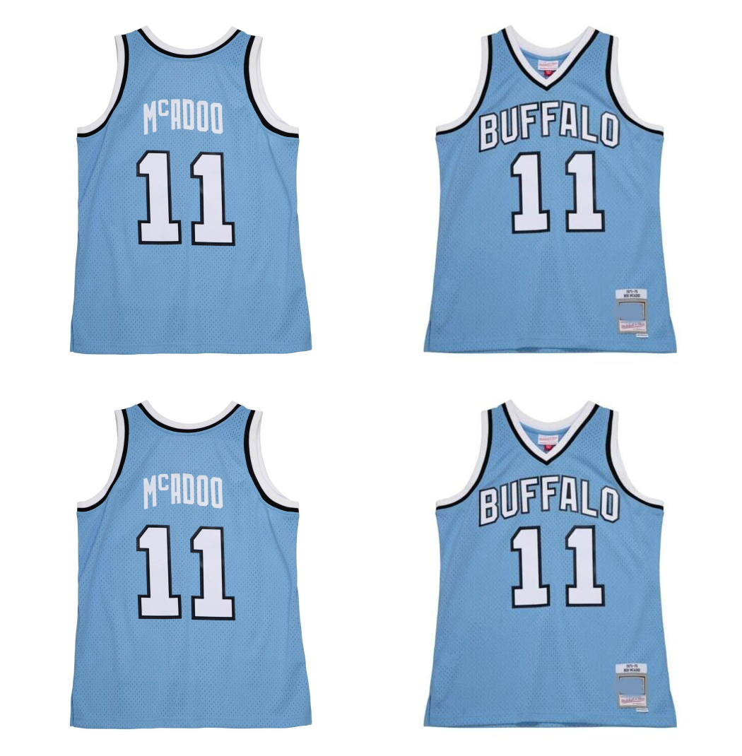 1975-76 Bob McAdoo Buffalo Braves Basketball Jersey Throwback Jerseys Blue Size S-XXXL-image-898958553
