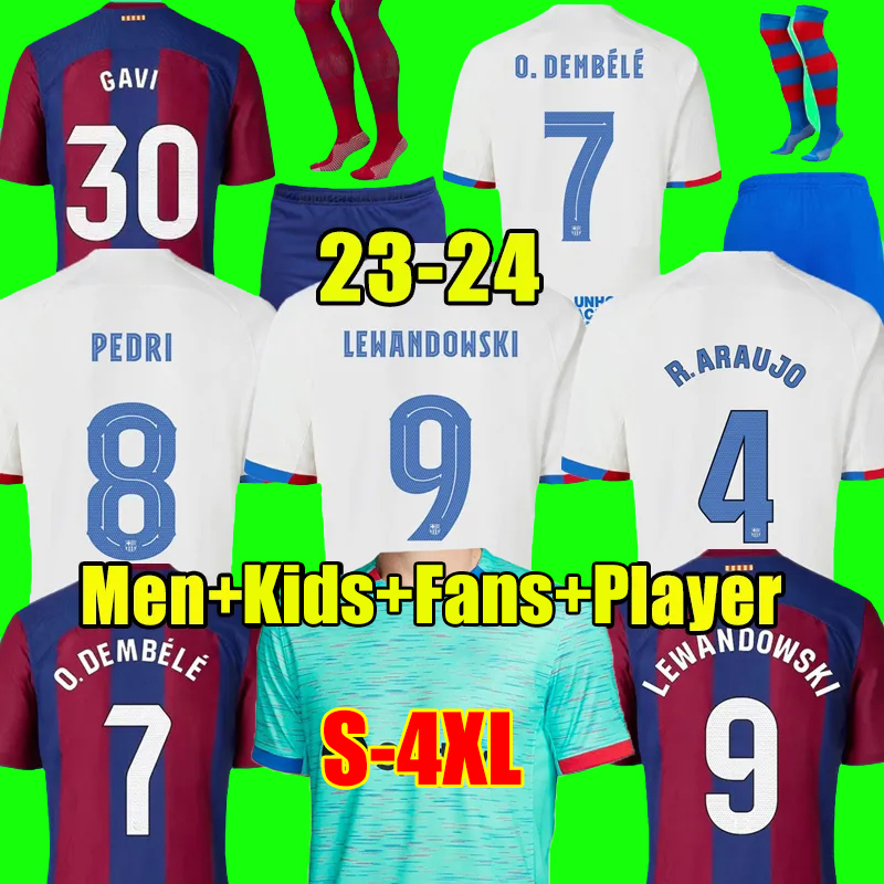3XL 4XL PEDRI Soccer Jerseys LEWANDOWSKI GAVI 23 24 Kit ANSU FATI BARCELONAS FERRAN RAPHINHA F. DE JONG Gundogan camiseta de futbol Maillot de fo