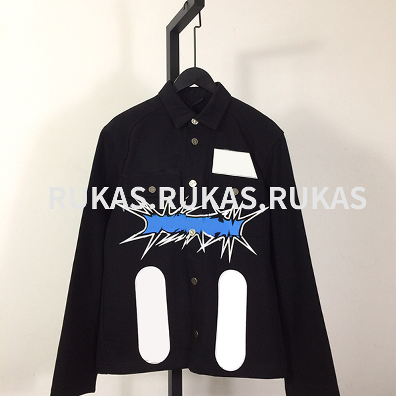 Men's Outerwear & Coats)Designer Fashion Men's Coat Jacket Denim Graffiti trend Street Fall Winter windbreak coat