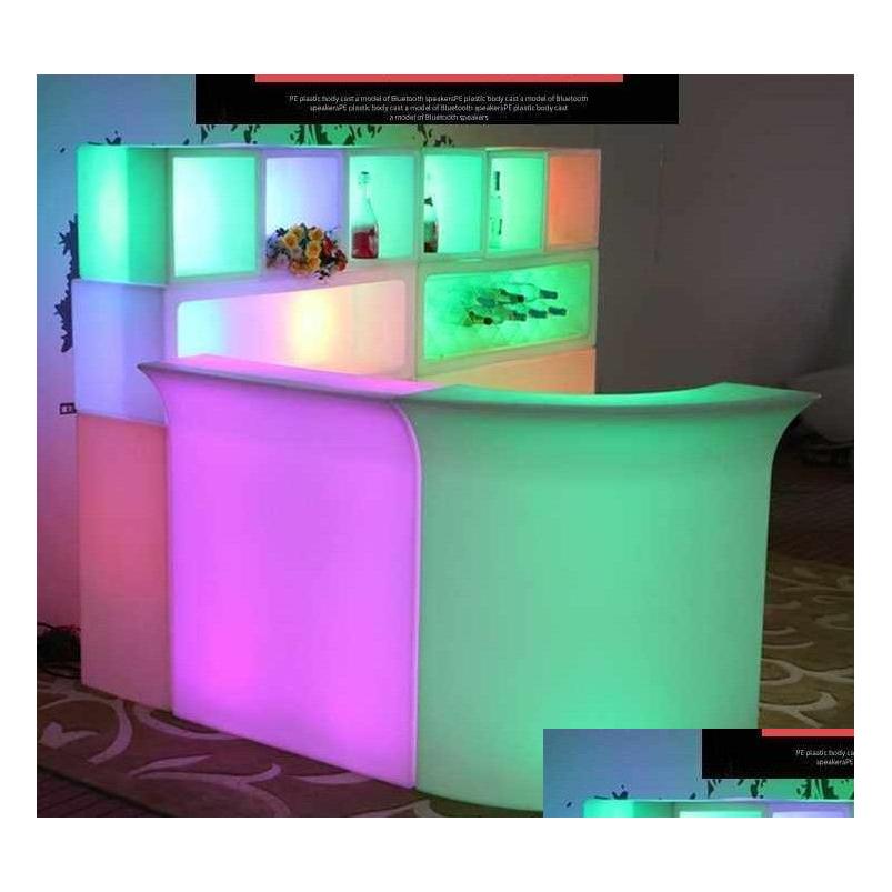 modern commercial lighting color changing rechargeable pe led high cocktail bar tables counter of bar