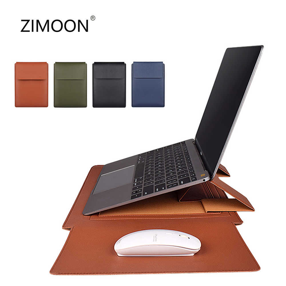 PU Leather Case for Macbook Air Pro 13/14/15 inch Laptop Sleeve Bag with Stand Notebook Handbag Briefcase with Mouse Pad HKD230828-image-898350169
