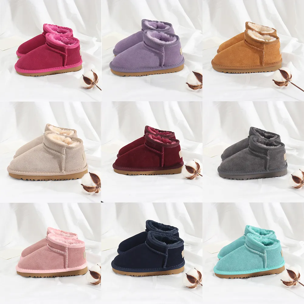 2024 Australia Warm Boots Mini Half Baby Snow Boot Ankle Boot Classic Winter Full Fur Fluffy Furry Baby Kids Booties Boys Girls Platform Booties-image-898519073