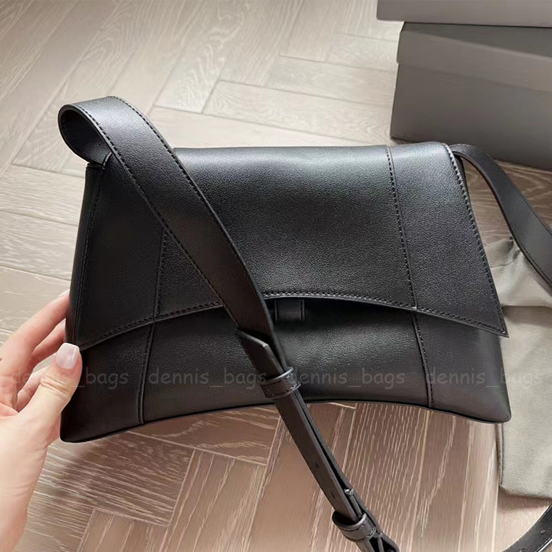 Women Crossbody Bags Shoulder Tote Bags Designer Black Crocodile Fashion Downtown Cow Leather High Quality Ladies Cross Body 28CM-image-898525477