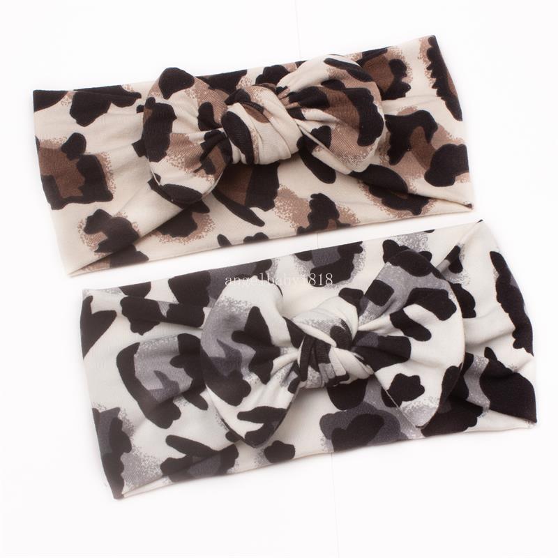 New Baby Leopard Print Headband Hair Accessories Children Wide Edge Traceless Bowknot Headbands Kids Hair Band