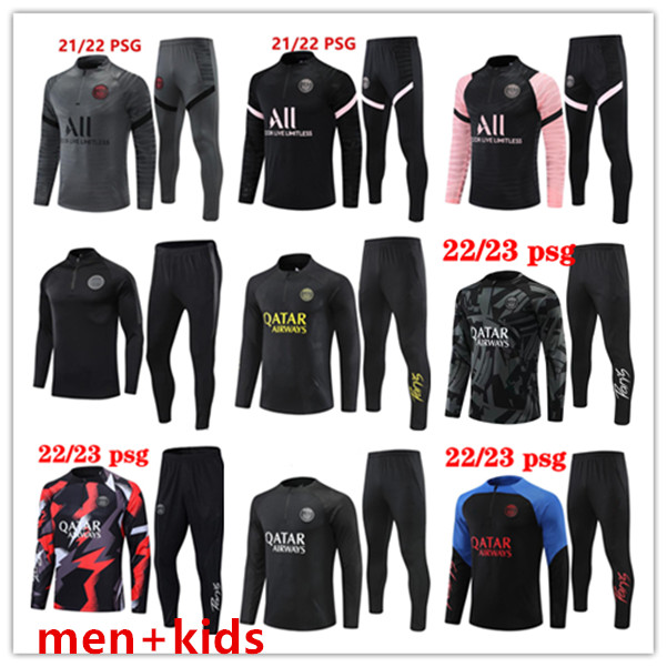

21 22 23 PSGs MBAPPE soccer jersey tracksuit 2023 2024 Classic style Paris Training Suit Half pull Long sleeve SERGIO RAMOS VERRATTI ICARDI adult kids football