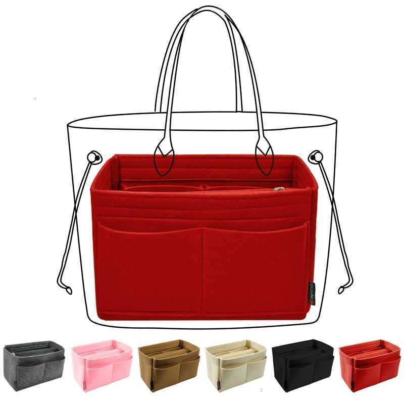 Cosmetic Purse Organizer Make Up Felt Bag Long sac champ bag inside the villagePortable Travel Inner Handbag Multifunction Storage Pouches Insert Ca