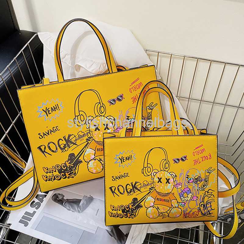 

Totes Large Shoulder Bags for Women Graffiti Anime Cartoons Women's Bag on offer Branded Trend big Black tote Handbags shopper Purses 0301/23, Green