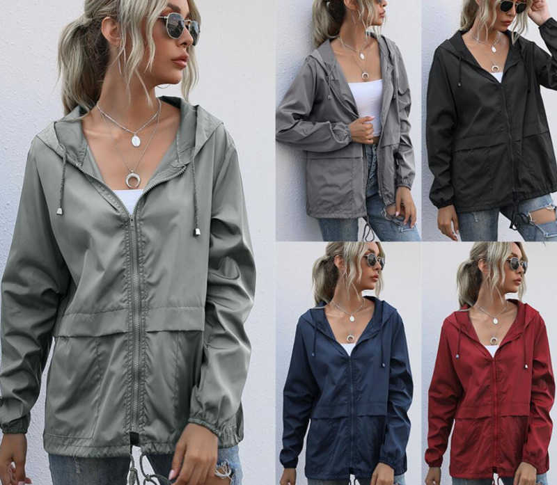 

Women' Jackets Zipper Hoodie Lightweight Outdoor Walking Raincoat Casual Running Fitness Sports Yoga Jacket Gym Clothes Quick Dry Coat, Black