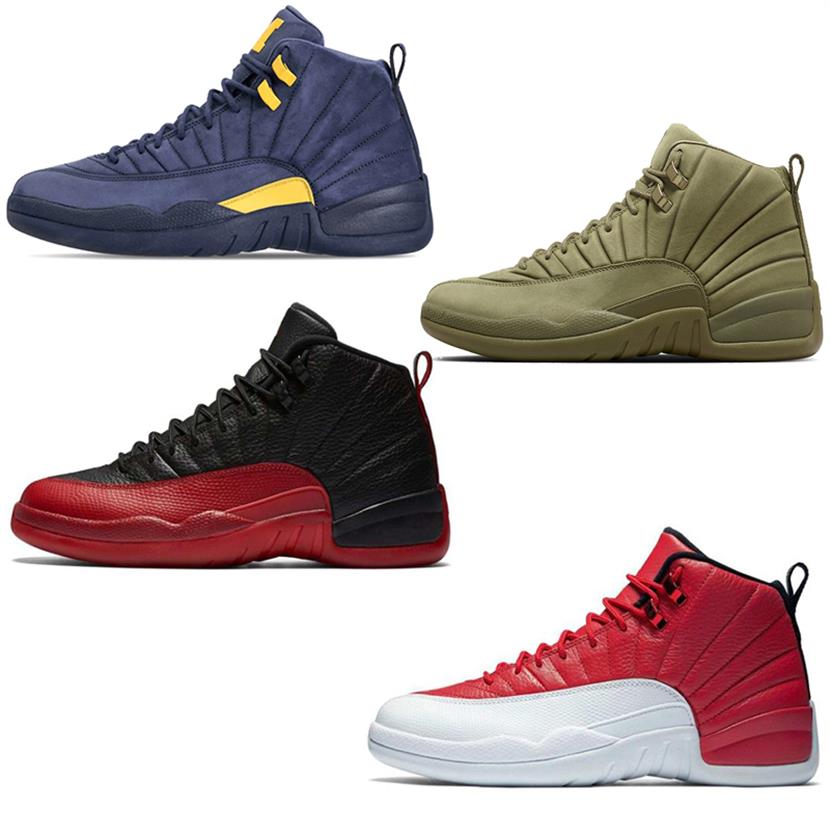 

New 12 Bulls NYC College navy basketball shoes Michigan UNC for mens shoe 12s trainers sport sneakers size 7-12230V, Black