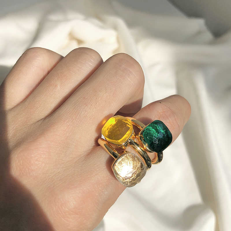 Cluster Rings Elegant Women's Finger Knuckle Rings for Engagement Wedding Graceful Accessories 21 Color Candy Style Crystal Stone Jewelry G2-image-845309761