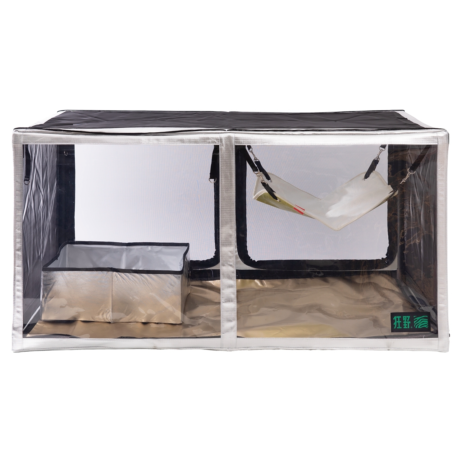 

Dog Houses Kennels Accessories EFCAT Transparent 3D Display Cat Competition Cage Set Include Hammock Folding Litter Box 230228