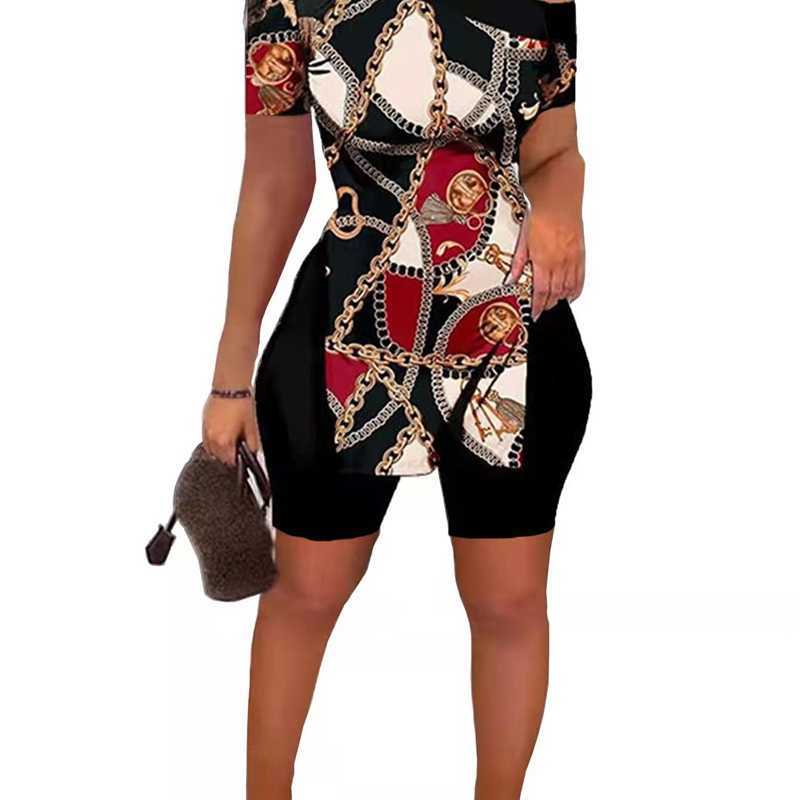 

retail 2023 designer Casual Womens tracksuits two piece set Diagonal Collar Split Letter Positioning Printing Short-sleeved Suit, White cross