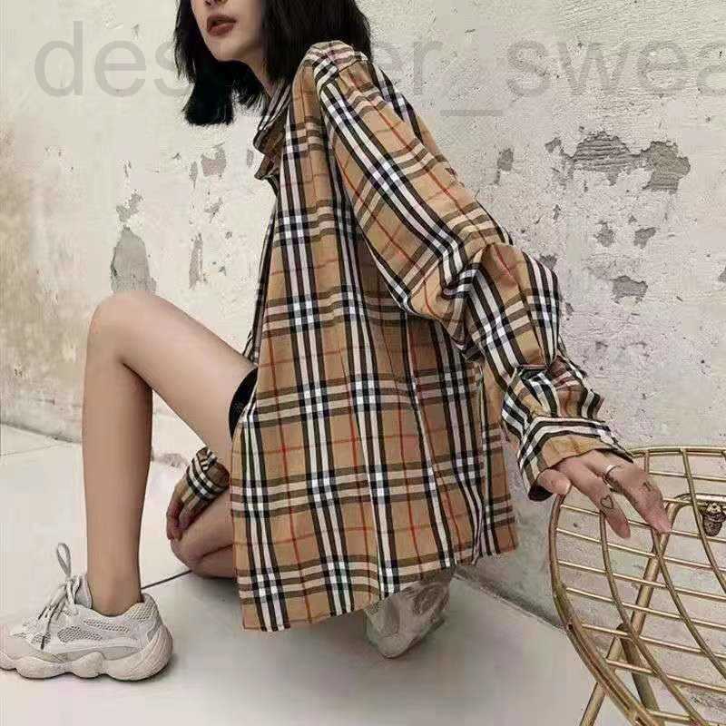 

Men's Casual Shirts designer Classic Versatile Plaid Shirt and Women's Outwear Striped Couple Long Sleeve Don't Shrink fade WFXU, Camel