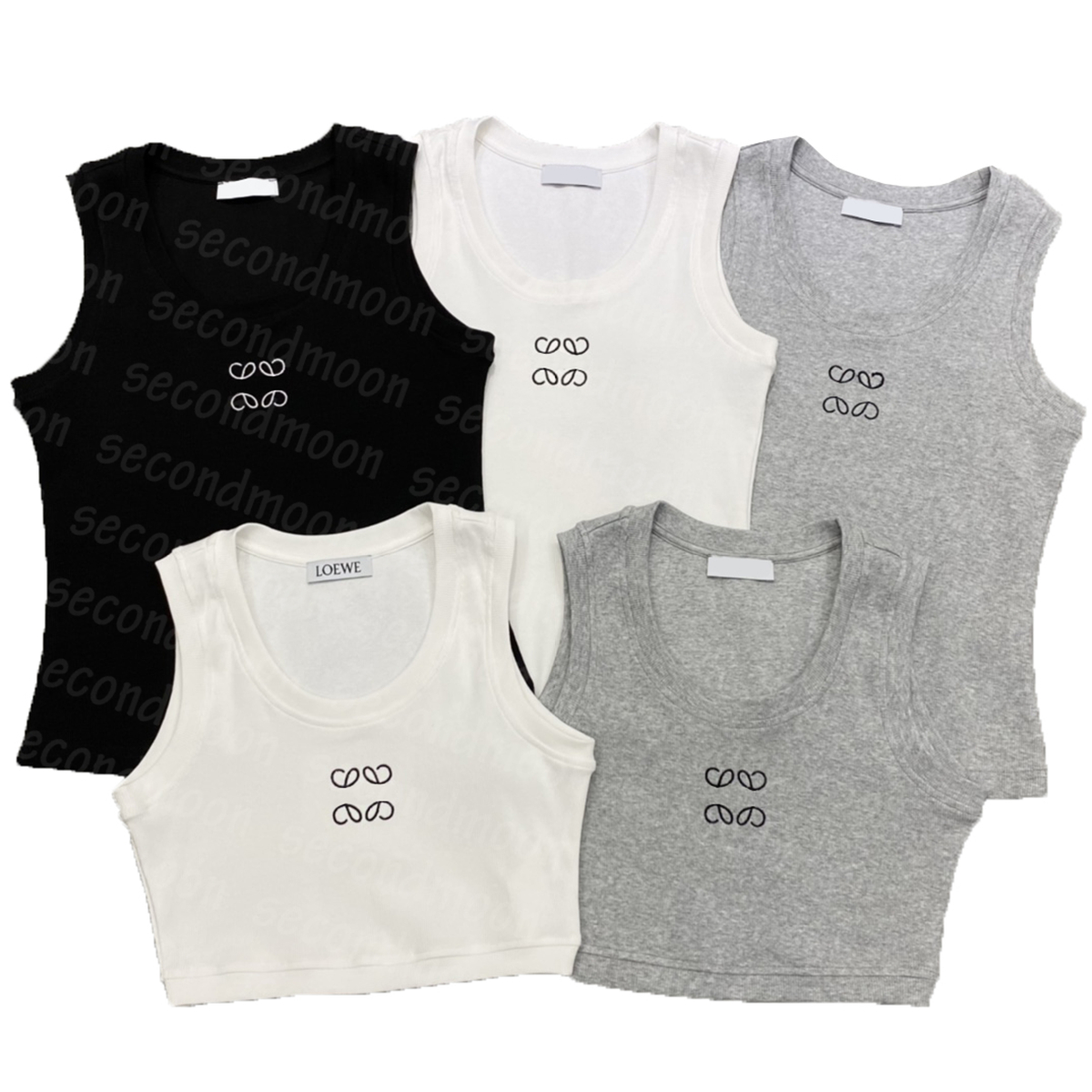 

Women Knits Tops Embroidered Letter Knitting Tee Sexy Crop Top Summer Sport Tank Top Best Quality, Gray/ long version