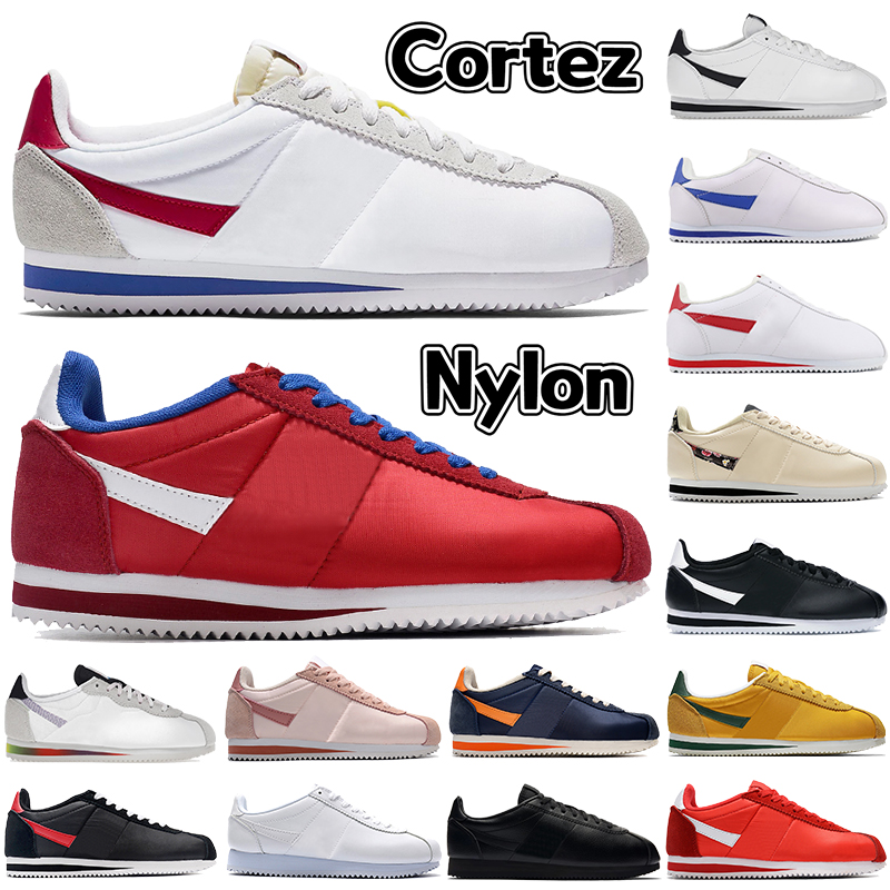 

2023 Designer Cortez Classic Nylon casual shoes leather triple white black Forrest Gump stranger things OG midnight navy orange Oregon be true men women sneakers, 07 triple white