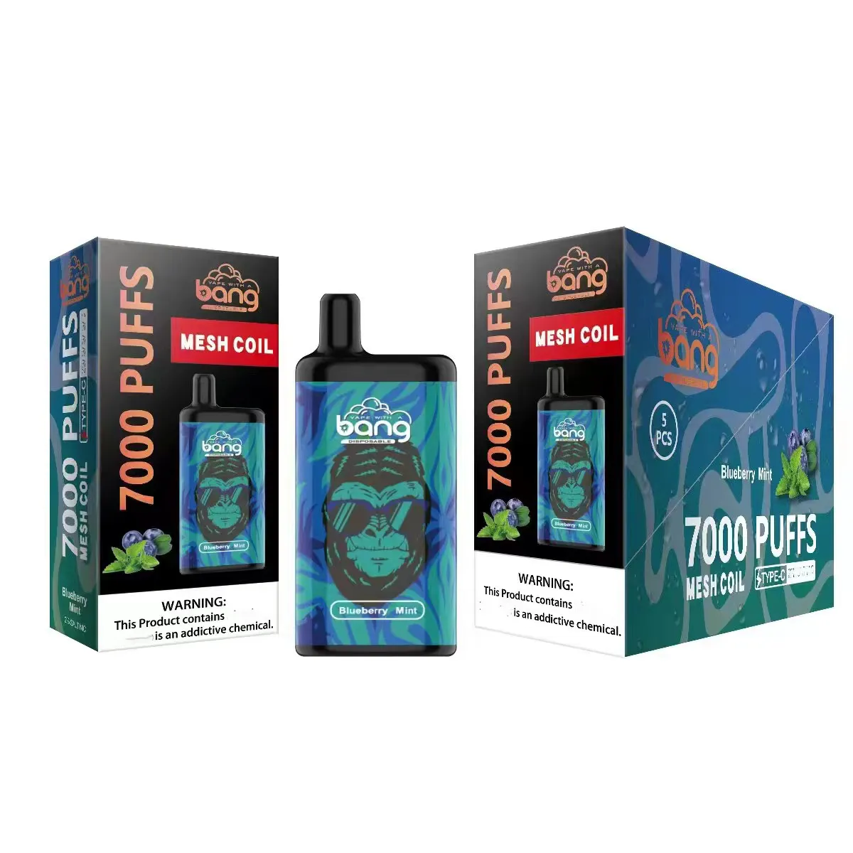 

Original Bang 7000 Puffs Bar E Cigarette disposable vape pods desechables 850mah Type-C Rechargeable Battery 14ML Pre-filled Cartridge disposables vaper ecigs