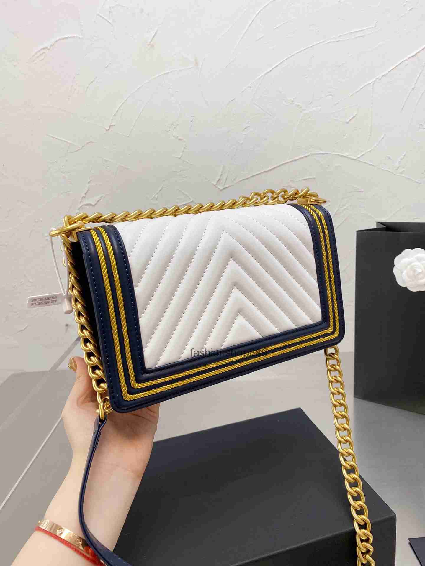 

Bags Shoulder Designer Designer Handbags Square Fat Chain Bag Leather Women's Handbag Large-capacity Shoulder Bags Quilted Meenger Bag Black 2022 top quality, 36