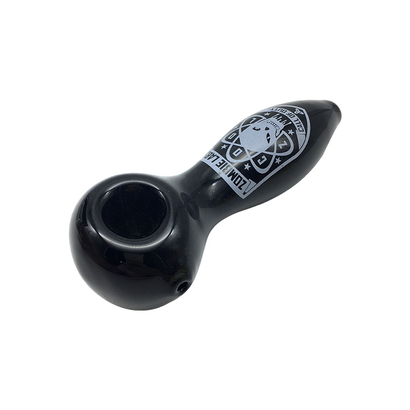

5 inches black color smoking pipe with sticker and high quality borosilicate glass