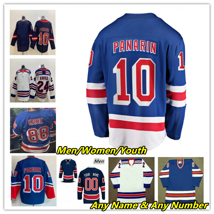 

Patrick Kane NY Hockey Jersey Artemi Panarin Mika Zibanejad Adam Fox Ryan Lindgren Filip Chytil Kaapo Kakko K'Andre Miller Barclay Goodrow Braden Schneider Trocheck, Man white