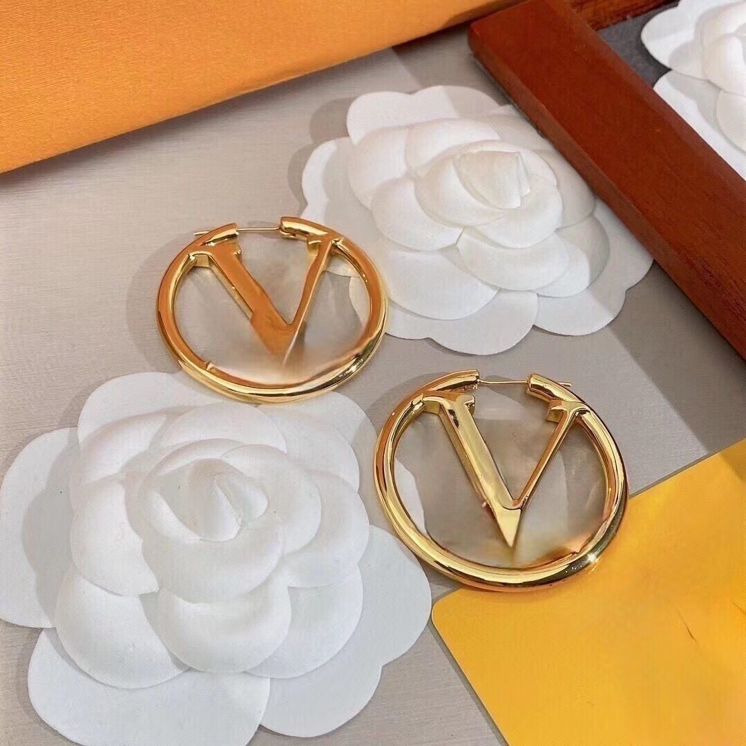 

Fashion Gold Hoop Earrings Women Party Wedding Couple Engagement Jewelry