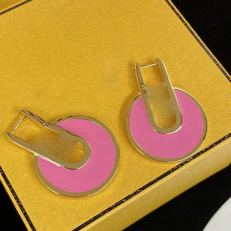 

Birthday Gift Earrings Geometry Hollow Design Charm Women Pink Cute Dangle Eardrop