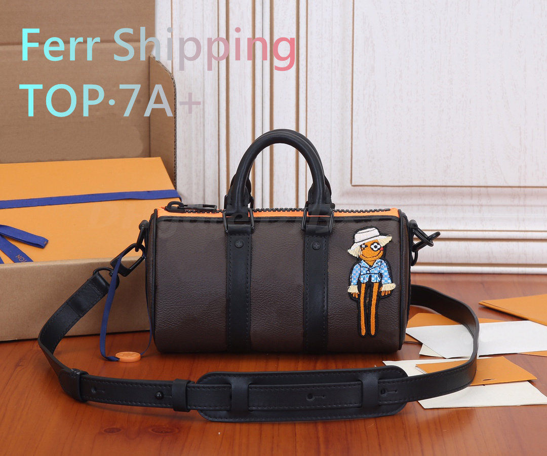 

Designer luxury mens bag Scarecrow pattern Keepall Nano Casual fashion Mini clutch handbags single shoulder bag messenger bag Boston bag Pillow bag leather M80201, 12x21x9cm