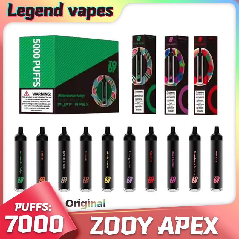 

Original ZOOY Puff Apex 5000 Puffs E Cigarettes Disposable Box Vape Pen 650mAh Rechargeable 13ml Refilled Reuse Cartridges Mesh Coil Vapes Pod Bar Vaporizers