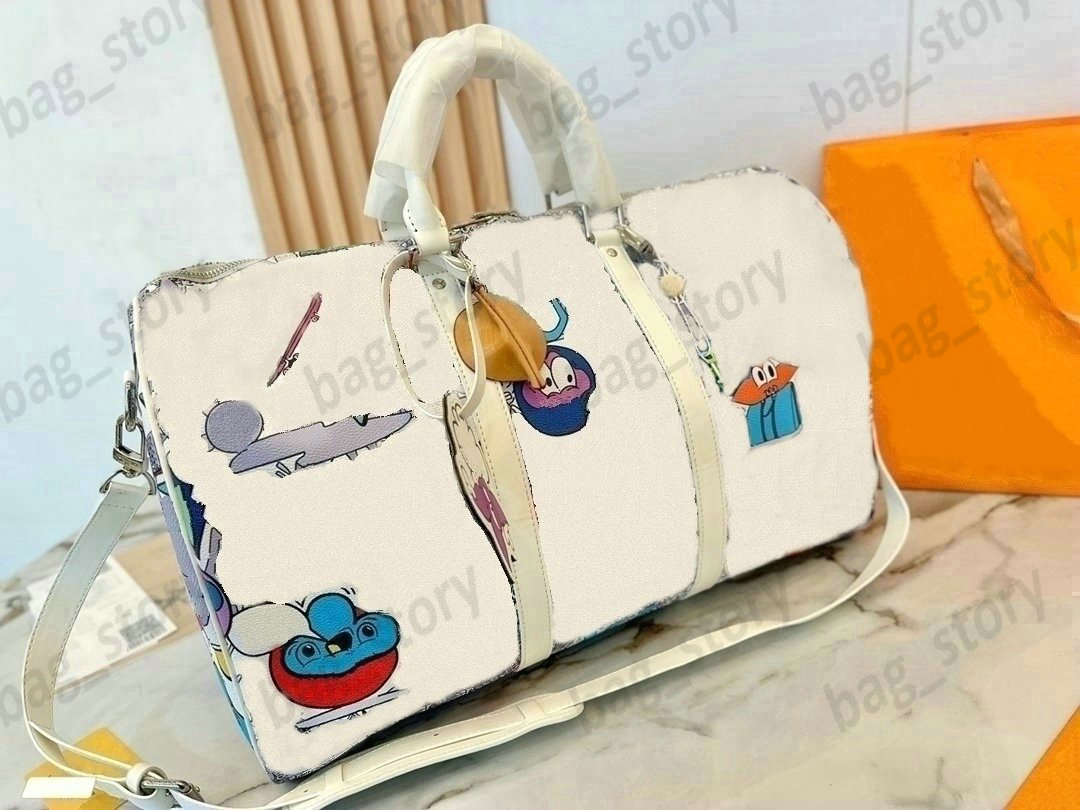 

KEEPALL 50 CharactersDuffle Bag with Shoes Compartment and Adjustable Strap Foldable Travel Duffel Bags Unisex Design Brand