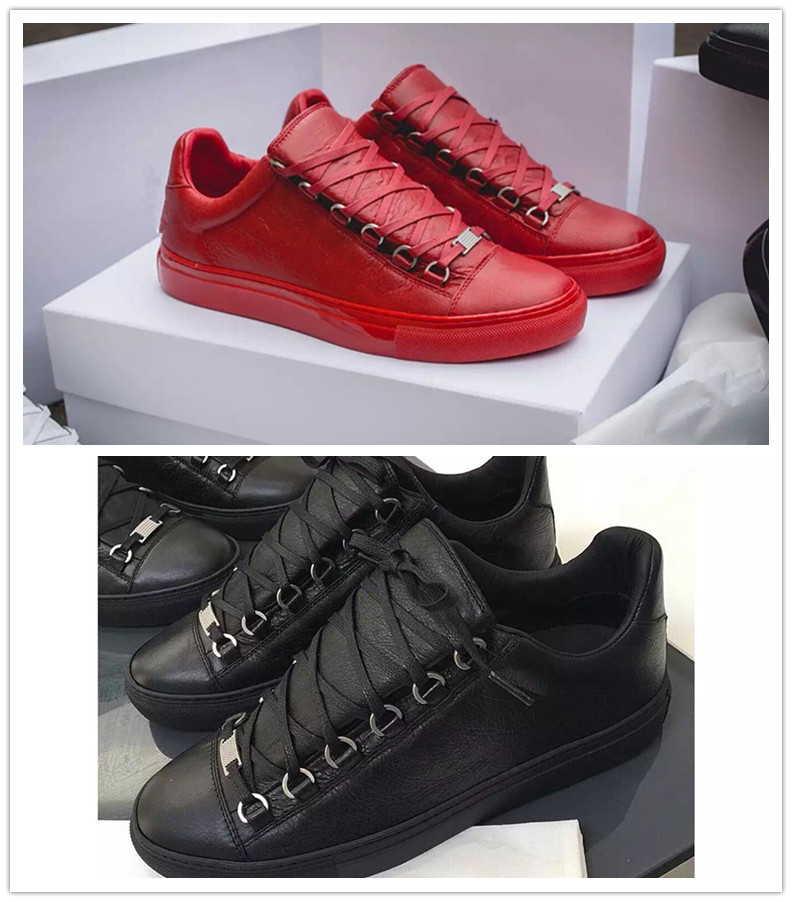 

High Quality Brand Arena Shoes Mens casual shoe High-Top Sneaker for Men's Flat Wrinkle Leather Trainer Party Luxury designer trainers black red white