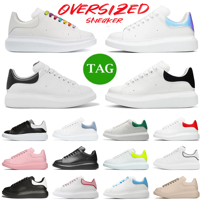 

NEW Designers oversized sneaker Casual Shoes White Black Leather Velvet Espadrilles Trainers Mens Women Flat Lace Up Platform Sneakers alexander mcqueens mc queen, # (4) 36-45