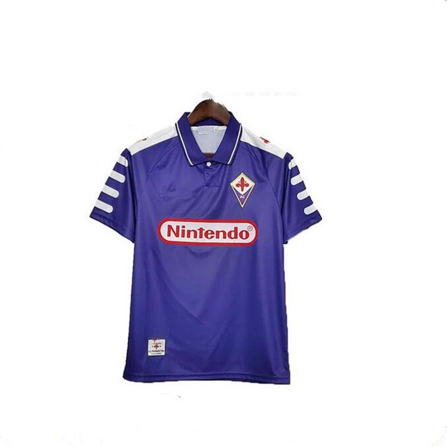 

1998 1999 Retro version Home Fiorentina Soccer Jerseys 98 99 #9 BATISTUTA #10 RUI COSTA Soccer Shirt Vintage Florence football Uni177s, 98/99 home