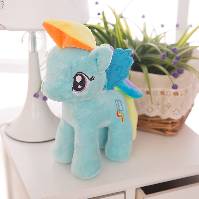 

25cm rainbow pony poly plush toy cute purple yue doll childrens playmate gift present, #1