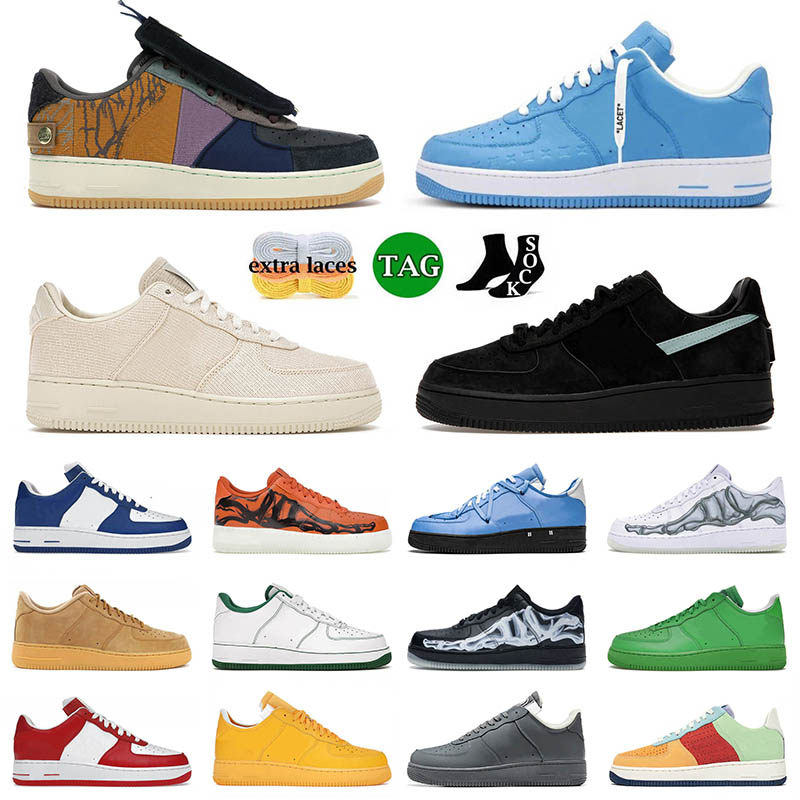 

2023 Designer One Running Shoes Cactus Jack Platform Sneakers Flat Skate Cut Low 07 Tiffany Mca University Blue Mens Women Sports Trainers Big Size us 13, A27 white