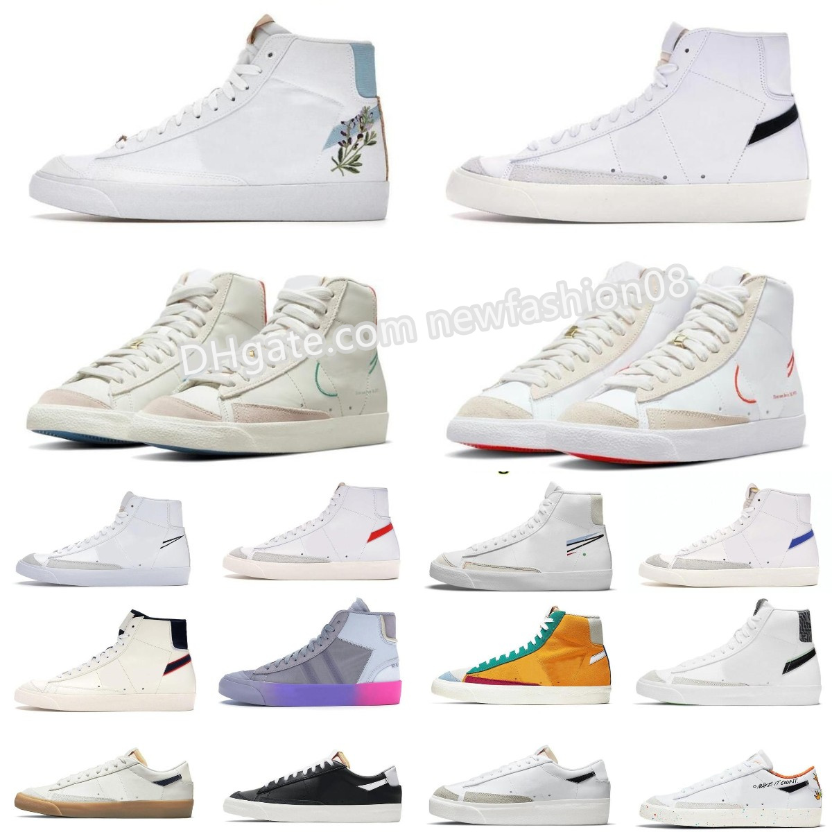 

Running Shoes OG Blazer shoes Mid 77 Vintage Blazers Casual Shoes White Indigo Multi Color High Pomegranate Jumbo Pink mens trainers Designer shoe Platform Sneakers, Box