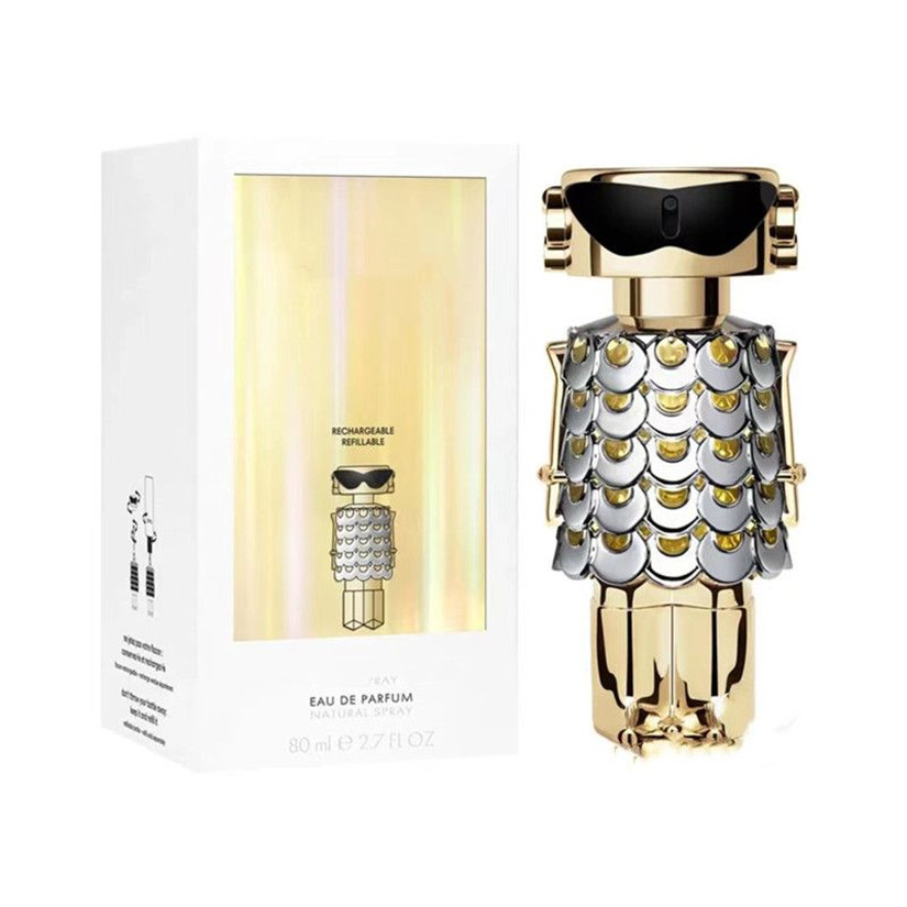 

Fragrance 80ml 100ml Parfums fame rechargeable refillable perfume Eau De Parfum Smell robot mango lemon Cologne edt man and woman High Version Long Lasting