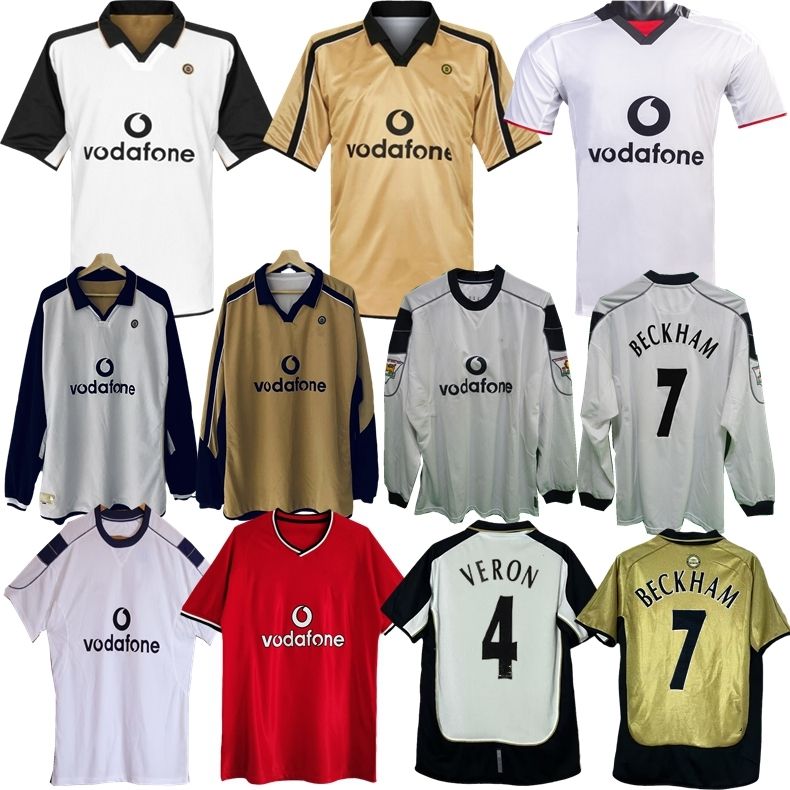 

2000 2001 2002 2003 Beckham Retro soccer Jerseys Manchester vintage United v.Nistelrooy Veron Giggs Keane Scholes G.Neville Stam old Classic football shirt, 00 01 away jersey