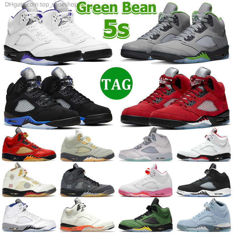 

Top Quality 5s Unc Men Basketball Shoes Jumpman 5 Retro Racer Blue Aqua Mars for Her Concord Sail Raging Bull Mens Trainers Sports Sneakers, # 27