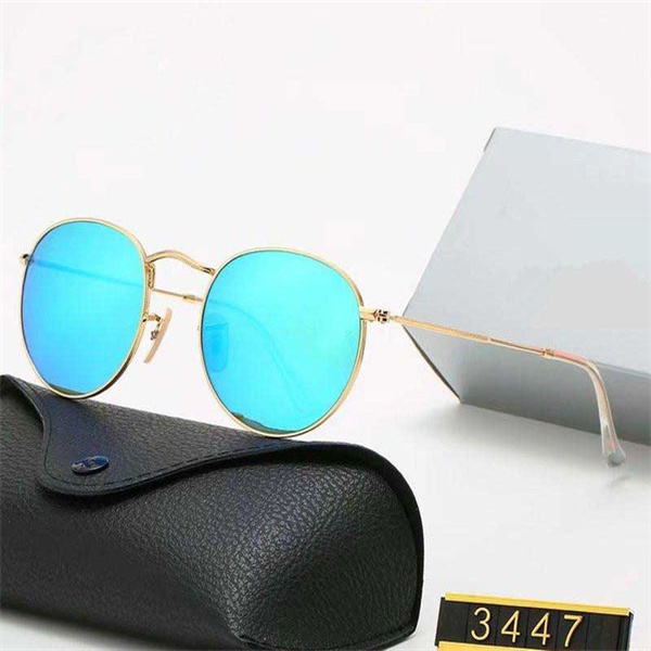 

2023 Classic Round Brand Design Sunglasses UV400 Eyewear Metal Fashion Gold Frame Sun Glasses Men Women Mirror 34447 Sunglasses