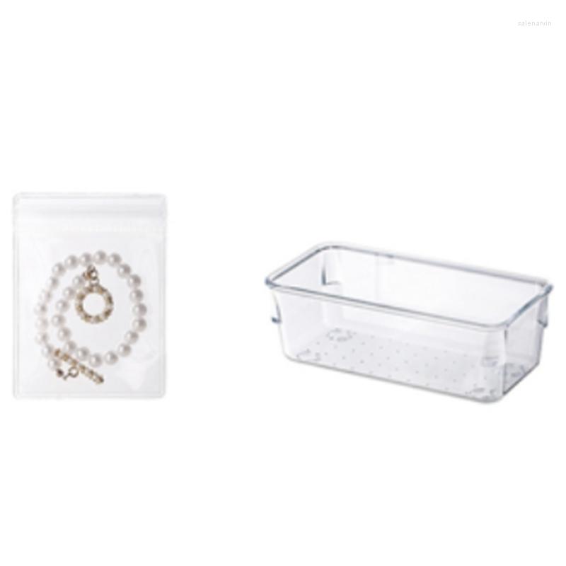 

Pendant Necklaces Jewelry Storage Bag Desktop Drawer Organizer Transparent Bracelet Ring Holder Zipper Closure