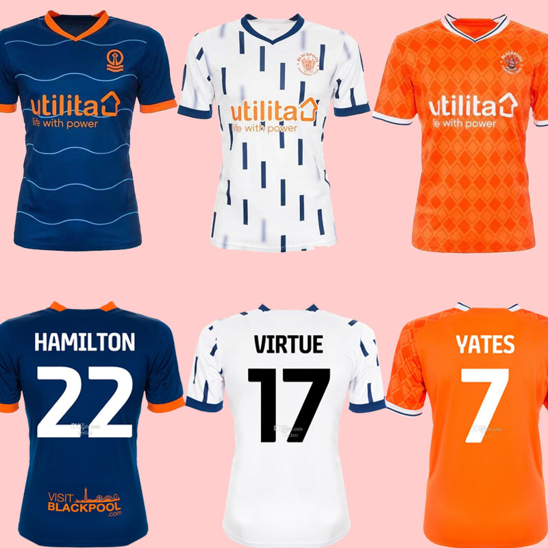 

22 23 Blackpool YATES GABRIEL Mens Soccer Jerseys WILLIAMS CORBEANU PATINO Home Away 3rd Football Shirts Short Sleeve Uniforms, Third