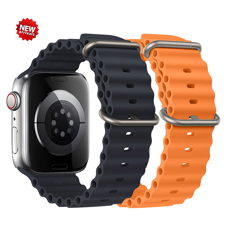 

Smartwatch Strap Silicone Rubber Watch Band for Apple Watch Band 49mm 45mm 41mm Ocean Band for Apple Watch Ultra Serie 8 7 6 SE