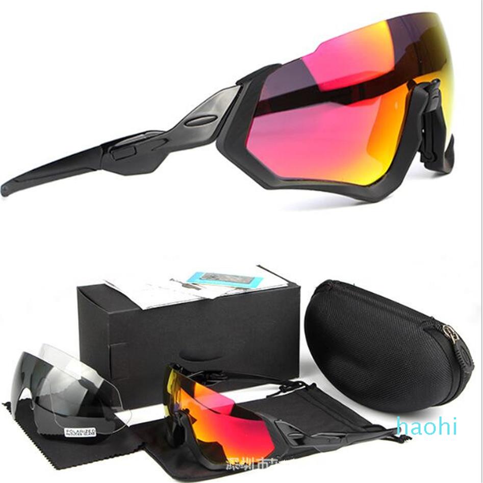 

Luxary-Cycling Eyewear glasses Men Fashion Polarized Flight Jacket Sunglasses Outdoor Sport bike Glasses 3 lens outdoor cycling su257K