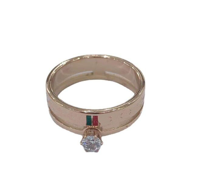 

Extravagant Simple Heart Love Ring Red Green Stainless Steel Couple Rings Fashion Women Designer Jewelry Lady Party Gifts