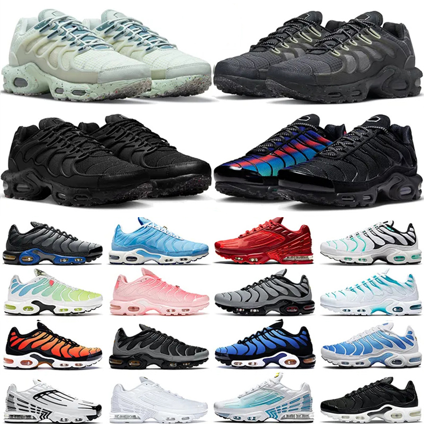 

Black white running shoes tn plus 3 Terrascape Triple 2023 men women Unity Atlanta Hyper Sky Blue Fury Jade Mint Green mens sports sneakers trainers outdoor, 12