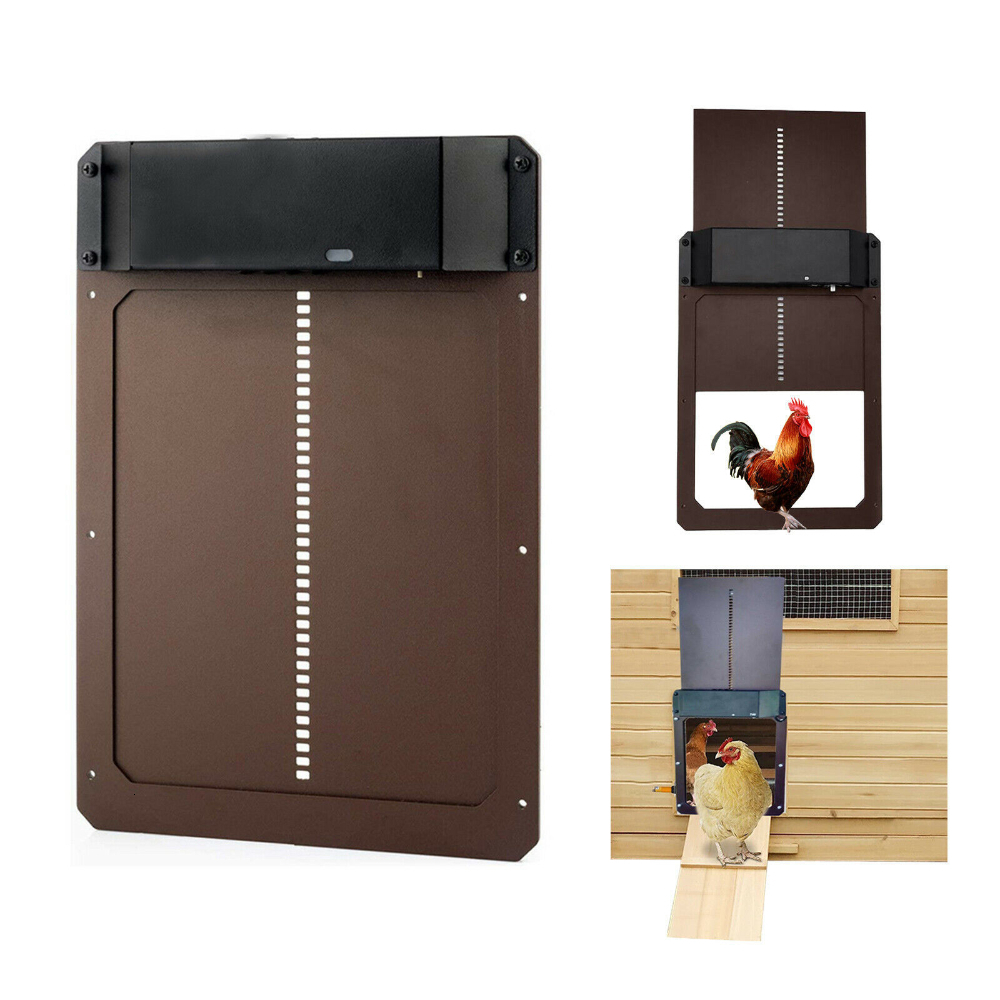 

Cat Carriers Crates Houses Automatic Chicken Coop Door Lightsensitive Automatic Chicken House Door High Quality And Practical Chicken Pets Dog Cages Door 230301