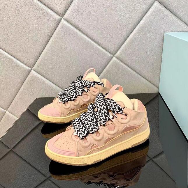 

Designer mesh woven lace-up casual shoes style 90' s extraordinary embossed leather curb sneakers men's and women's Napa rubber sole lanving logo., Burgundy