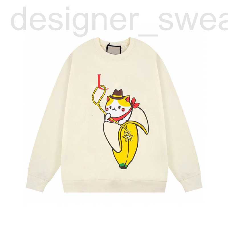 

Men's Hoodies & Sweatshirts designer The correct version of the verified 2022 autumn and winter sweater banana cat pattern series for men women QCBA, Ivory