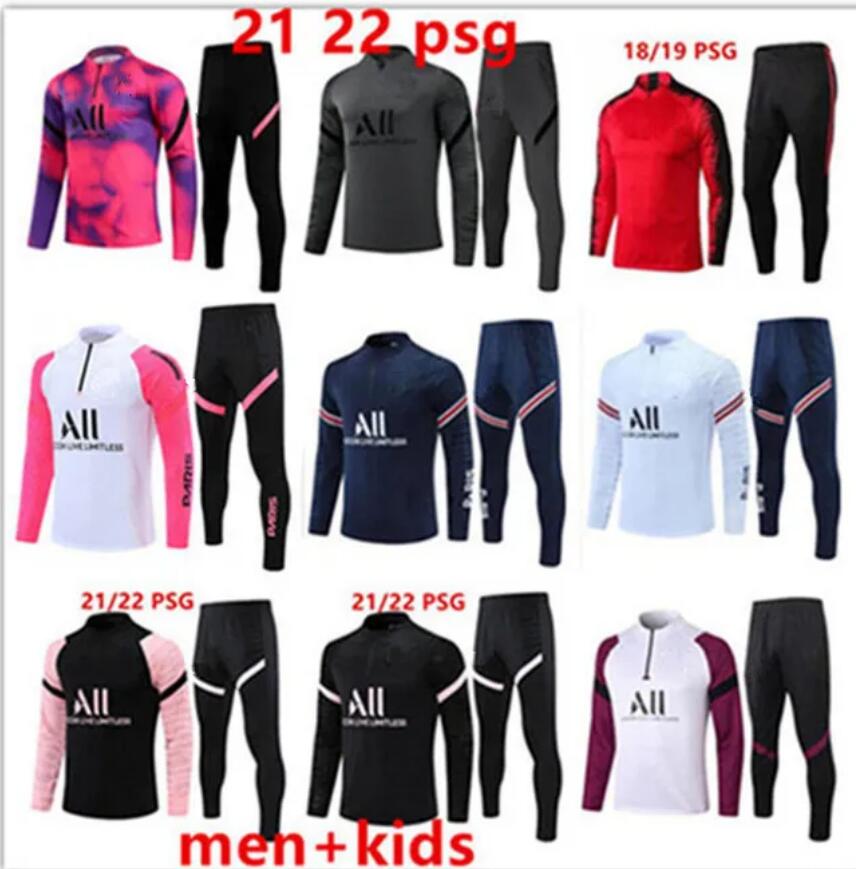 

21 22 23 PSGs MBAPPE soccer jersey tracksuit 2021 2022 2023 Classic style Paris Training Suit Half pull Long sleeve SERGIO RAMOS VERRATTI ICARDI adult kids football