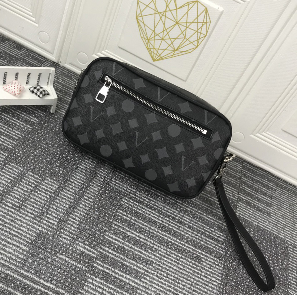 

Fashion designer mens clutch bags luxury KASAI purse womens leather wallets Highs quality flower letter Damier Graphite handbag card holders original mini bag #663, 41663#brown plaid